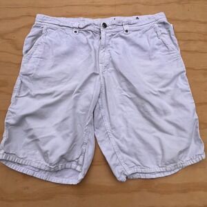 Paperbacks Mens White Cotton Chino Shorts Size 38 Casual Summer Zip Fly